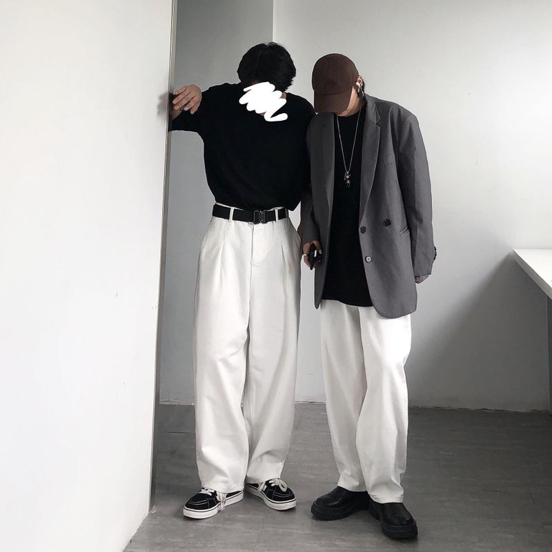 بنطلون جينز واسع بأسلوب ياباني وهونغ كونغ بخصر عالي للرجال والنساء - Image 5